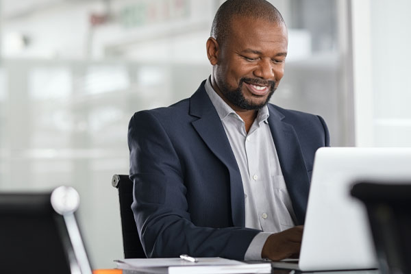 businessman banking online